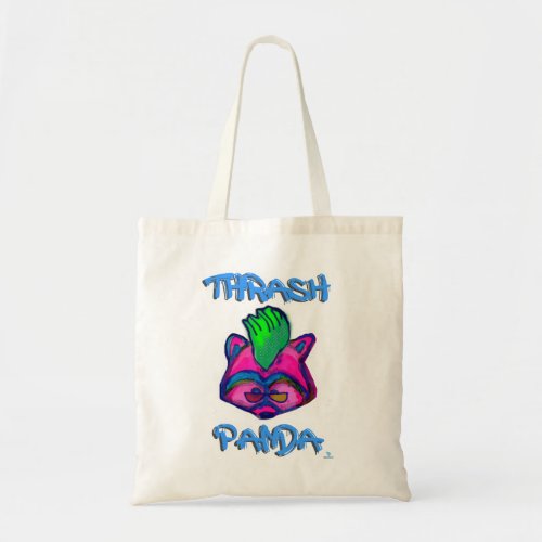 Thrash Panda Funny Punk Racoon Cartoon Tote Bag