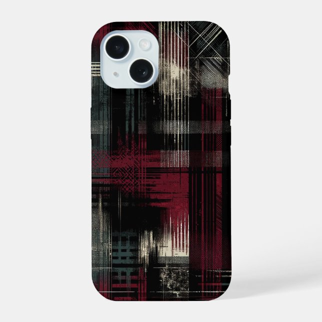 Thrashed Grungy Alternative Grunge Plaid Pattern Iphone Case (Back)