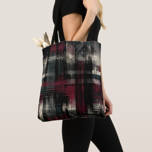 Thrashed Grungy Alternative Grunge Plaid Pattern Tote Bag