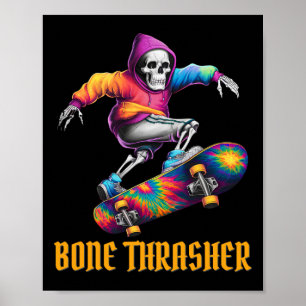 Thrasher Skeleton Halloween Costume  Poster