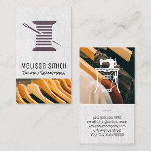 Thread and Needle Clothing Hangers Business Card