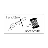 Thread and Needle Hand Sewn Business Rubber Stamp