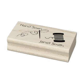 Thread and Needle Hand Sewn Business Rubber Stamp