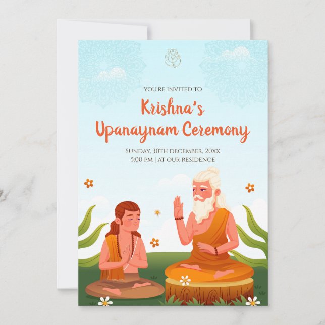 Thread Ceremony invitations & Upanayanam invites (Front)