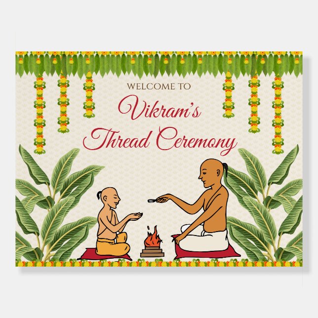 Thread Ceremony Welcome sign as Upanayanam signs (Front)