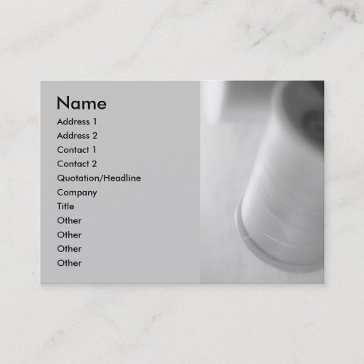 Customizable Thread in B&amp;W/Sewing Business Card