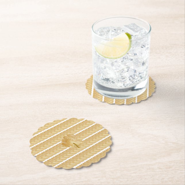 Thread of Gold Paper Coaster (Insitu)