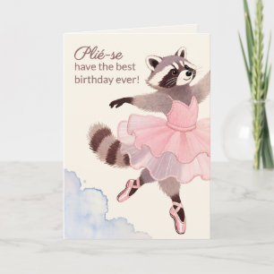 Thread-Painted Art Ballerina Witty Birthday Card