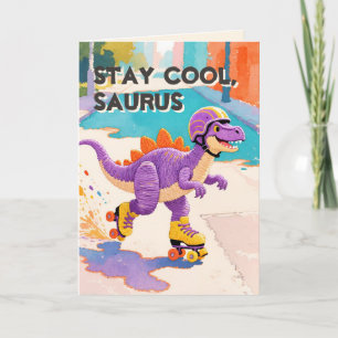 Thread-Painted Art   Dinosaur Folded Birthday Card