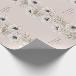 Thread-Painted Art Elegant Anemone Custom Wrapping Paper
