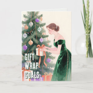 Thread-Painted Art Gifting Goals Witty Christmas Holiday Card