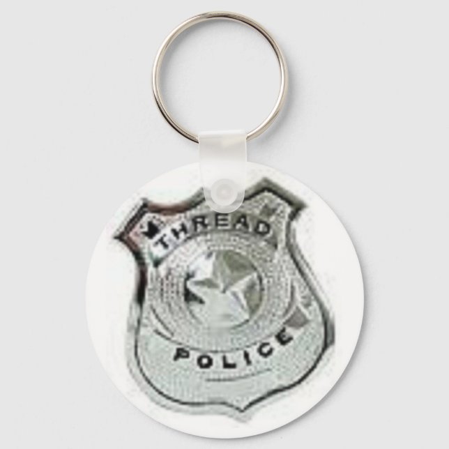thread police badge keychain (Front)