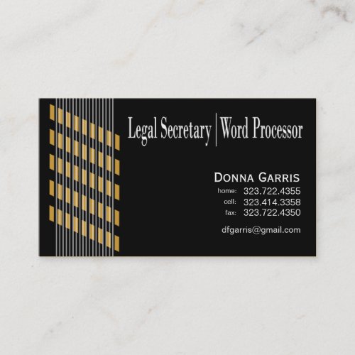 Threaded Ribbons Legal Secretary Word Processor Business Card