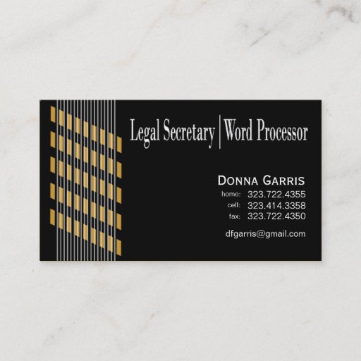 Customizable Threaded Ribbons Legal Secretary Word Processor Business Card