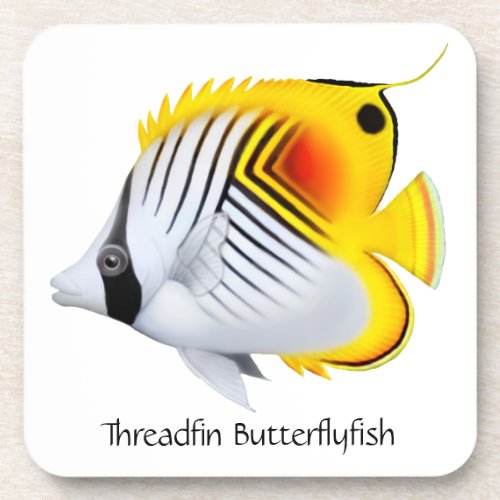 Threadfin Auriga Butterflyfish Cork Coaster