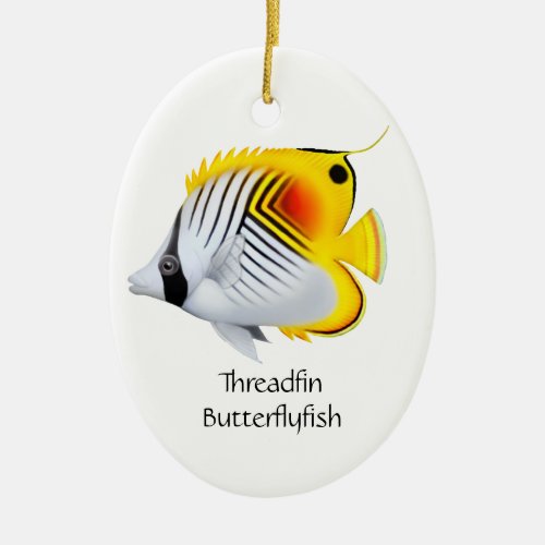 Threadfin Auriga Butterflyfish Ornament