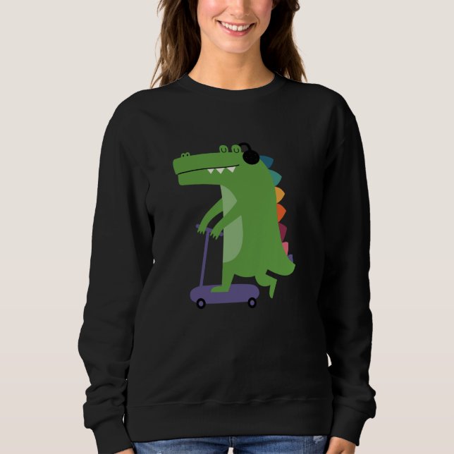 Threadless Andy Westface Croco Scooter Graphic Sweatshirt (Front)