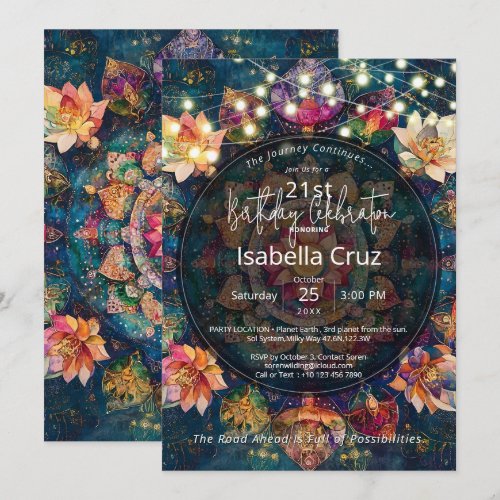 Threads of Light | Floral Mandala Design Invitation