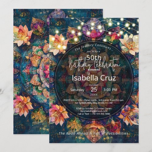 Threads of Light | Floral Mandala Design Invitation