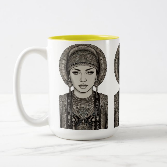Threads of Tradition Two-Tone Coffee Mug (Left)
