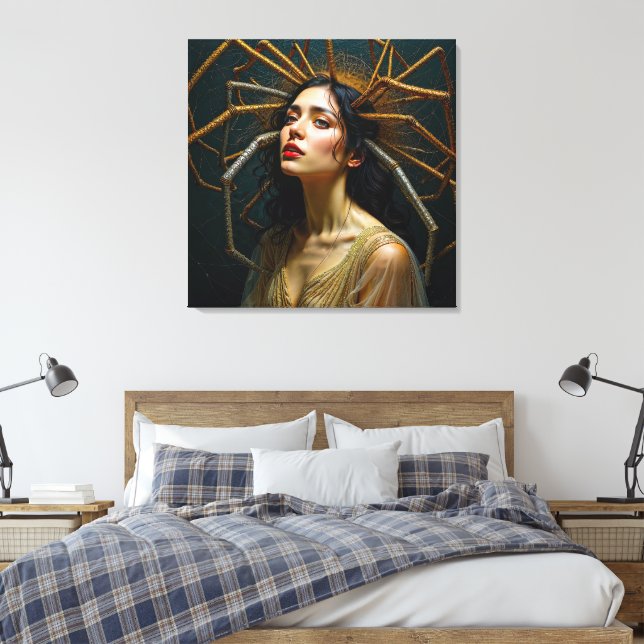 Threads of Transgression  Arachne's Transformation Canvas Print (Insitu(Bedroom))