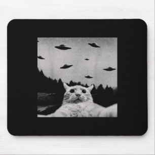 Threadweird Alien Cat Ufo - Clic Fit, Round Neck, Mouse Pad