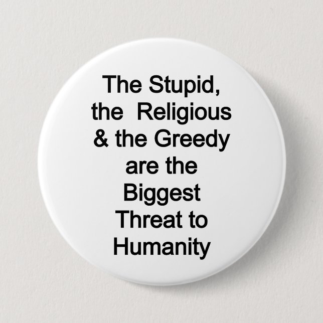 Threats to humanity button (Front)