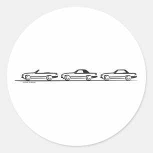 Three 107 SLs Classic Round Sticker