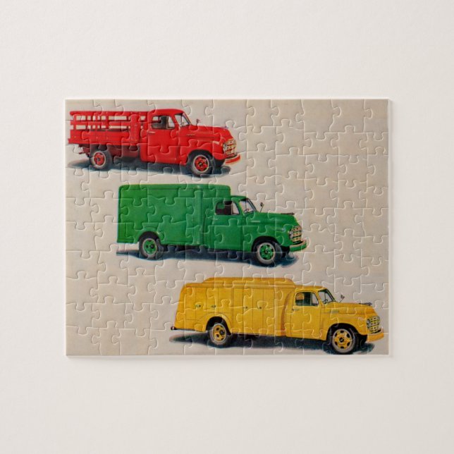 three 1940s trucks jigsaw puzzle (Horizontal)