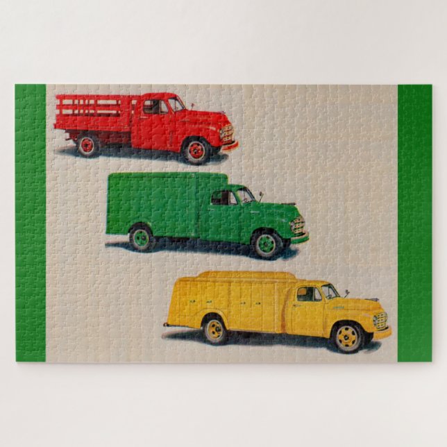 three 1940s trucks jigsaw puzzle (Horizontal)