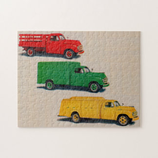 three 1940s trucks jigsaw puzzle