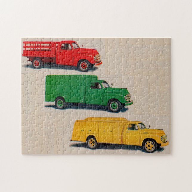 three 1940s trucks jigsaw puzzle (Horizontal)