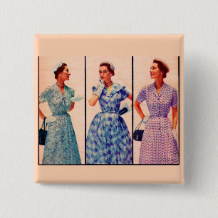 three 1953 dresses - vintage clothing button