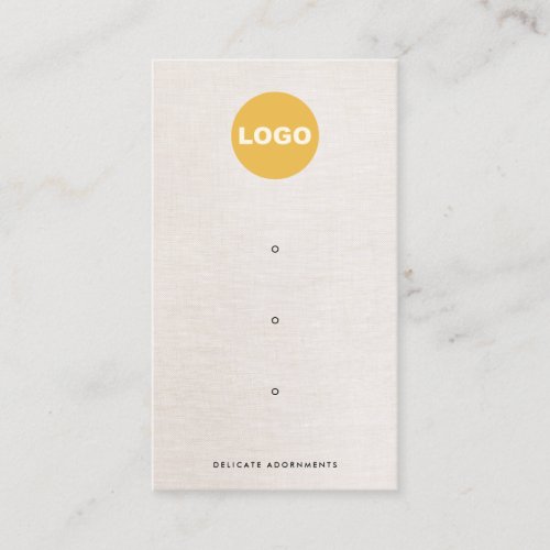  Three 3 Hole Stud Earring Display Add Logo Linen Business Card