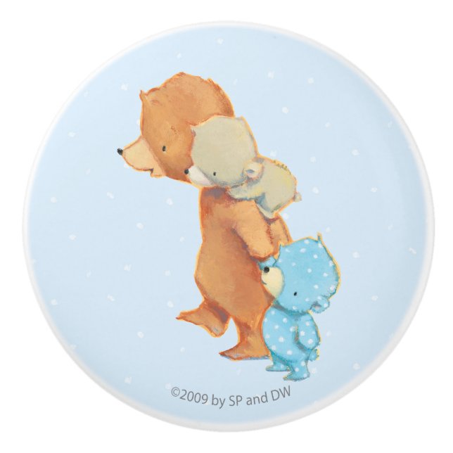 Three Adorable Bear Friends Ceramic Knob (Front)