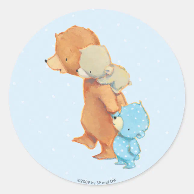 Three Adorable Bear Friends Classic Round Sticker | Zazzle