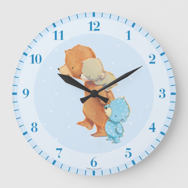 Three Adorable Bear Friends Large Clock (Front)