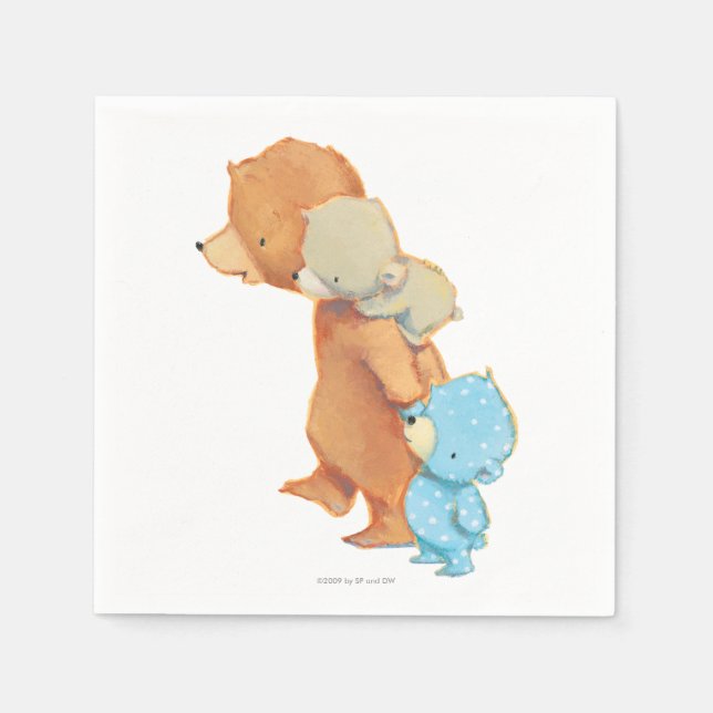 Three Adorable Bear Friends Napkins (Front)