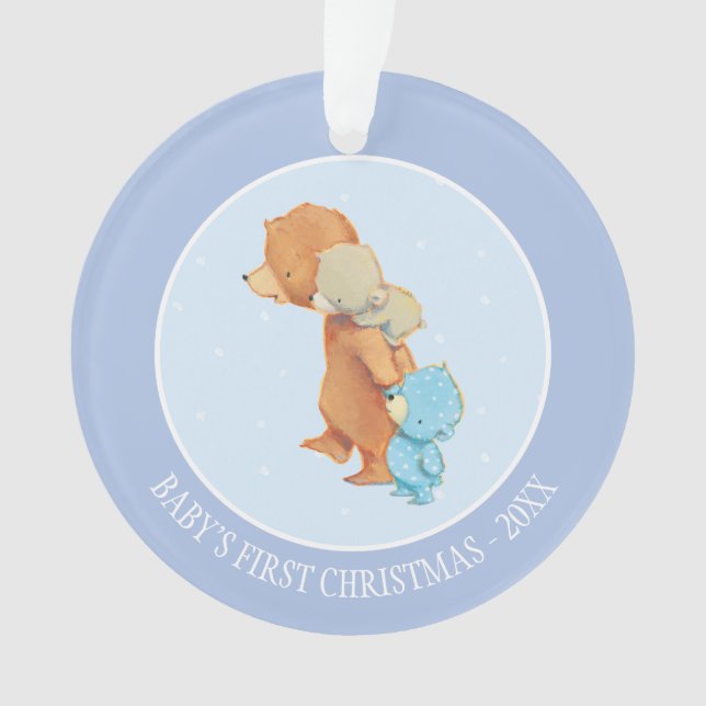 Three Adorable Bear Friends Ornament (Front)