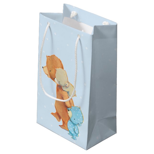 Three Adorable Bear Friends Small Gift Bag (Back Angled)