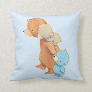 Three Adorable Bear Friends Throw Pillow