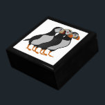 Three Adorable Puffin Standing Together Cartoon Gift Box<br><div class="desc">Atlantic puffin,  horned puffin,  and created puffin,  all standing to together.  These adorable friends are done in cartoon style.</div>