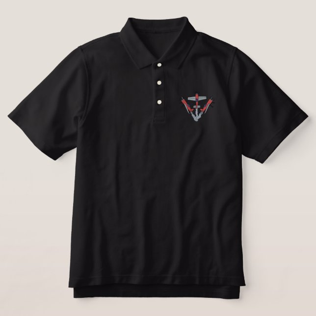 Three Aerobatics Embroidered Polo Shirt (Design Front)