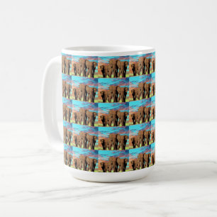 Three African Elephants, Coffee Mug