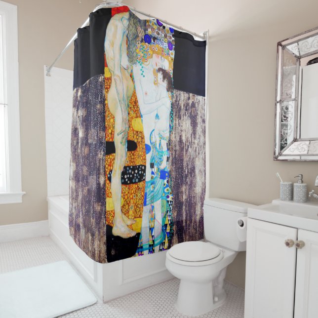 Three Ages of Life, Gustav Klimt Shower Curtain (In Situ)
