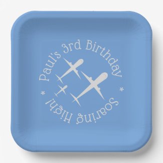 Three Airplanes on Blue Elegant Fun, Personalized