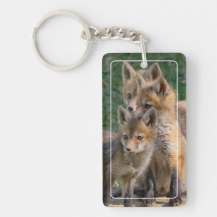 Three Alert Fox Kits Keychain
