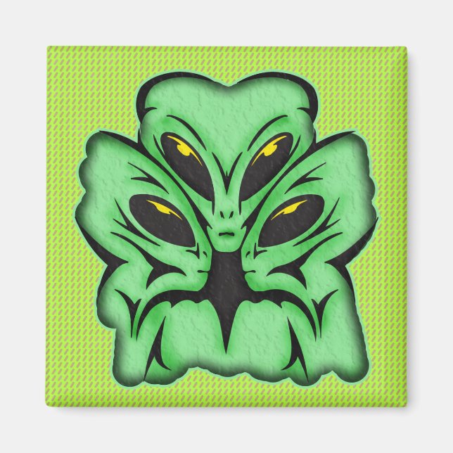 Three Alien Invaders Magnet (Front)