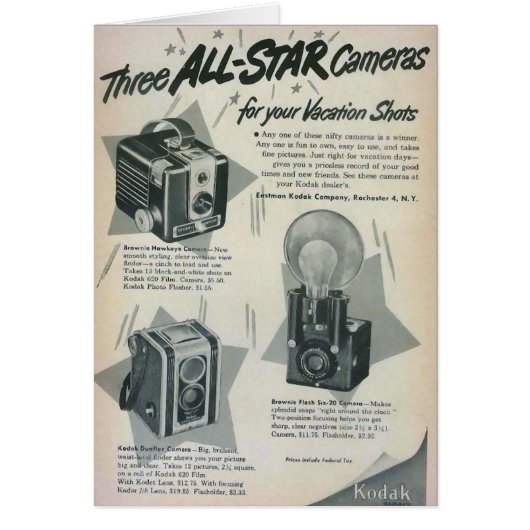 Three All Star Cameras Cards (Front)
