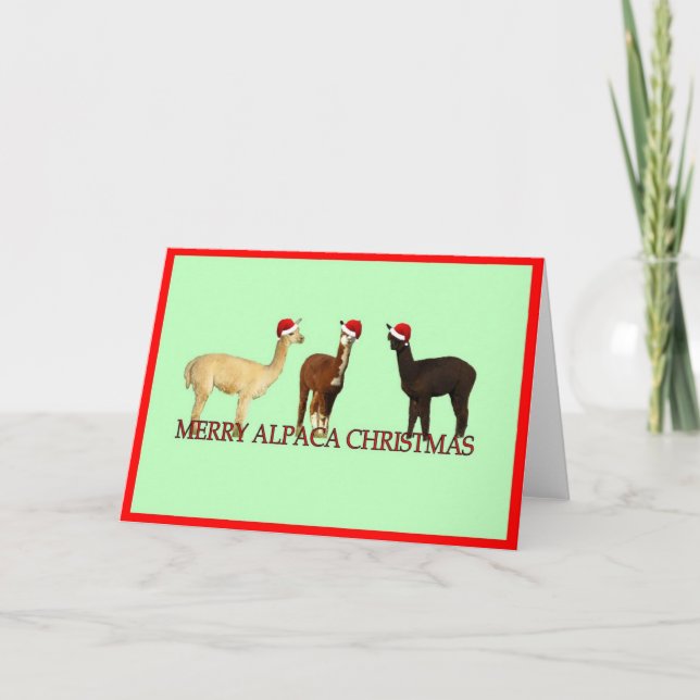 Three Alpacas Christmas Holiday Card (Front)